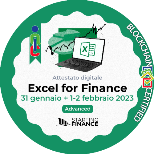 Masterclass Excel for Finance | Advanced | Streaming | 31 gennaio + 1-2 febbraio 2023